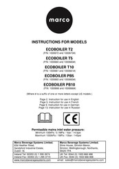 Marco ECOBOILER T10 Instructions