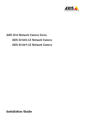 Axis S Q1647-LE Mode D'emploi