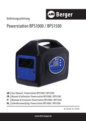 Berger Powerstation BPS1500 Manuel D'utilisation