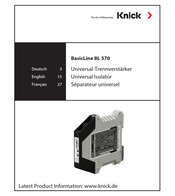 Knick BasicLine BL 570 Mode D'emploi