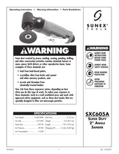 Sunex Tools SXC605A Manuel D'instructions