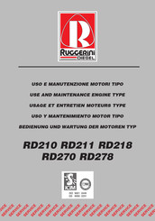 Ruggerini RD210 Usage Et Entretien