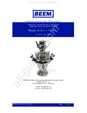 Beem Royal S1.15.5 Mode D'emploi