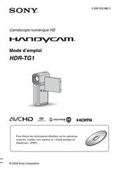 Sony HANDYCAM HDR-TG1 Mode D'emploi