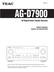 Teac AG-D7900 Manuel Du Propriétaire