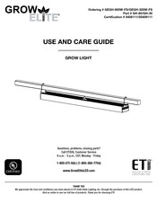 ETI GROW ELITE GEGH-300W-FS Guide D'utilisation Et D'entretien