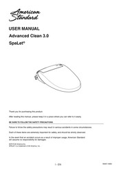 American Standard SpaLet Advanced Clean 3.0 Manuel De L'utilisateur