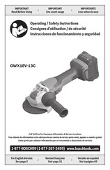 Bosch GWX18V-13C Consignes D'utilisation/De Sécurité