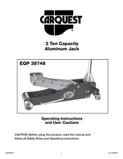 CARQUEST EQP 38748 Mode D'emploi Et Consignes De Sécurité