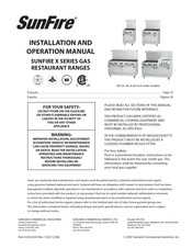 Garland SUNFIRE X Serie Instructions D'installation Et D'utilisation