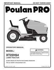 Poulan Pro XT22H54 Manuel De L'opérateur