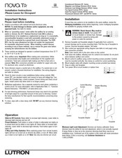 Lutron NOVA T PNT-1003P Instructions D'installation