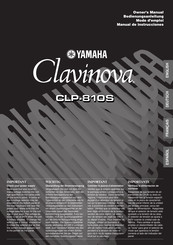 Yamaha Clavinova CLP-810S Mode D'emploi