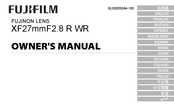 FujiFilm XF27mmF2.8 Manuel Du Propriétaire