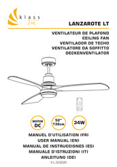 KLASS Fan LANZAROTE LT Manuel D'utilisation