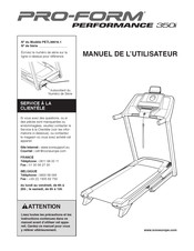 Pro-Form PERFORMANCE 350i Manuel De L'utilisateur