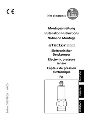 IFM Electronic efector 500 PA Serie Notice De Montage