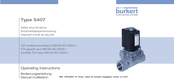 Burkert 5407 Mode D'emploi