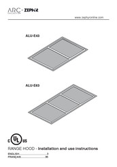 Zephyr ALU-E63 Instructions D'installation Et D'utilisation