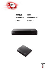 Sony BDP-S3700 Mode D'emploi