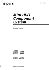 Sony MHC-VX88 Mode D'emploi