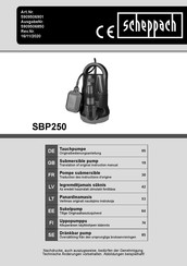 Scheppach SBP250 Traduction Des Instructions D'origine