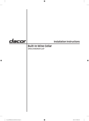 Dacor DRW24980RAP Instructions D'installation