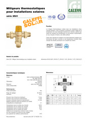 Caleffi solar 252180 Mode D'emploi