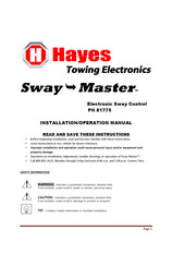 Hayes Sway Master PN 81775 Manuel D'installation/Utilisation