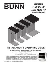 Bunn Infusion ITCB TWIN HV Guide D'installation Et D'utilisation