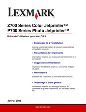 Lexmark Jetprinter Z700 Série Guide De L'utilisateur