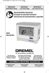 Dremel 3D20 Consignes De Sécurité/D'utilisation