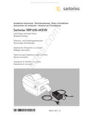 Sartorius YDP12IS-0CEUV Notice D'installation