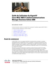 Cisco MCS 7890 C1 Guide De L'utilisateur