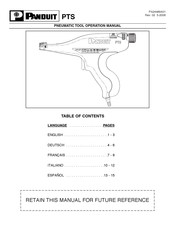 Panduit PTS Manuel D'opération