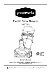 GreenWorks 2600202 Guide D'utilisation