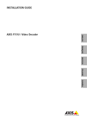 Axis Communications P7701 Guide D'installation