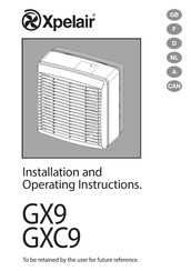 Xpelair GXC9 Instructions D'installation Et D'utilisation