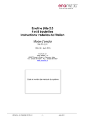 Enomatic Enoline Elite 2.5 Mode D'emploi