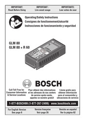Bosch GLM 80+R 60 Consignes De Fonctionnement/Sécurité