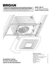 Broan ZB110 Guide D'installation