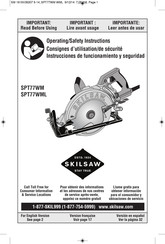 skilsaw SPT77WML Consignes D'utilisation/De Sécurité