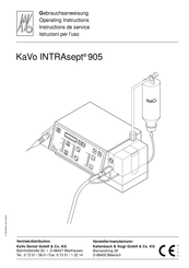 KaVo Dental INTRAsept 905 Instructions De Service