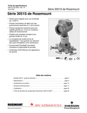 Emerson Rosemount 3051S Serie Spécifications Du Produit