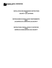 Federal Signal ESCAPE Serie Instructions D'installation Et D'entretien