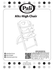 PALI Alto High Chair Notice D'emploi
