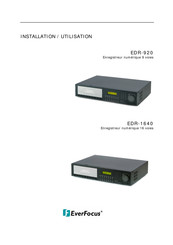 EverFocus EDR-1640 Manuel D'installation/Utilisation