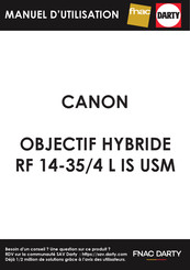 Canon RF 14-35mm F4 L IS USM Mode D'emploi