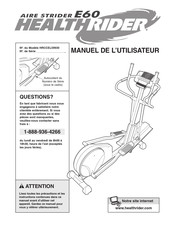 Healthrider AIRE STRIDER E60 Manuel De L'utilisateur