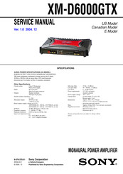 Sony XM-D6000GTX Instructions De Service